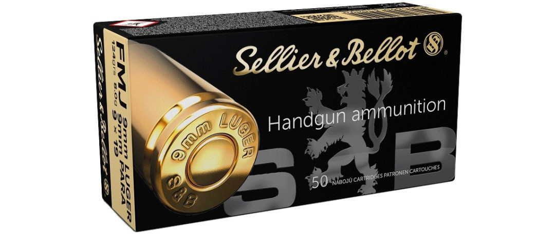 BOITE DE 50 CARTOUCHES SELLIER BELLOT CAL.9x19 / 9 PARABELLUM / 9 LUGER FMJ 124GRS - CATEGORIE B