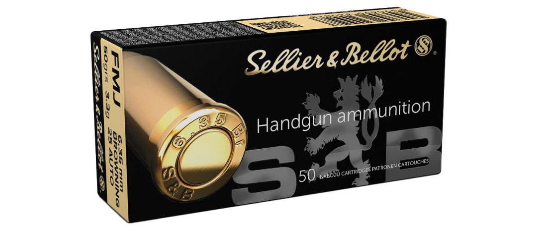 BOITE DE 50 CARTOUCHES SELLIER BELLOT CAL. 25ACP / 6.35BROWNING FMJ 50GRS - CATEGORIE B
