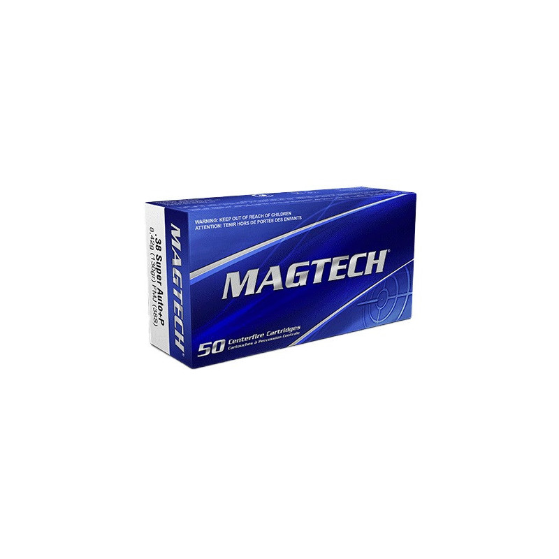 BOITE DE 50 CARTOUCHES MAGTECH CAL. 38 SUPER AUTO FMJ 130GRS - CATEGORIE B