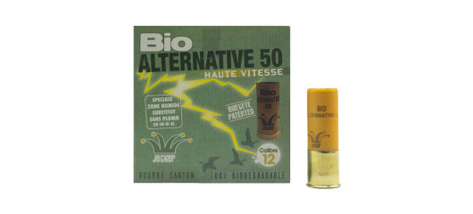 BOITE DE 25 CARTOUCHES JOCKER BIO ALTERNATIVE 50 CAL.12/76 34G SUBSTITUT PLP N°4 - HAUTE PRESSION