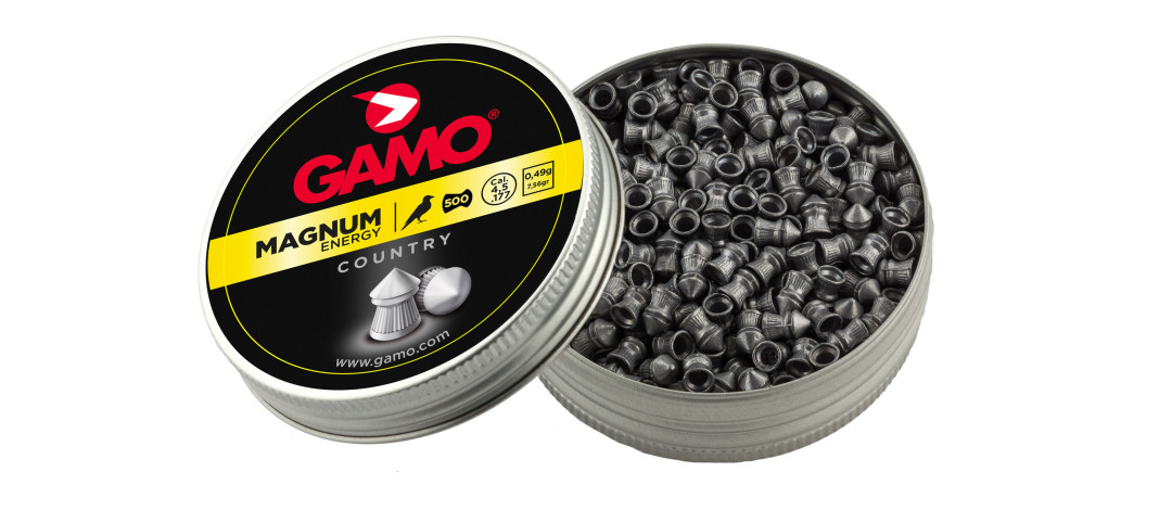 BOITE DE 500 BALLES A AIR PLOMBS GAMO TÊTE POINTUE CAL.4.5 MAGNUM ENERGY COUNTRY