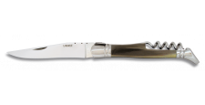 Couteau pliant Laguiole Tradition en corne véritable lame 9.5cm avec tire-bouchon
