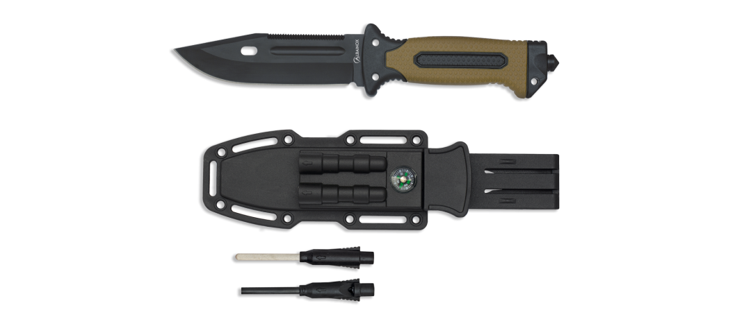 Couteau de survie tactique avec fourreau et allume-feu