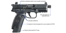 PISTOLET FN HERSTAL 502 TACTICAL BLACK CAL.22LR FILETÉ - CATEGORIE B