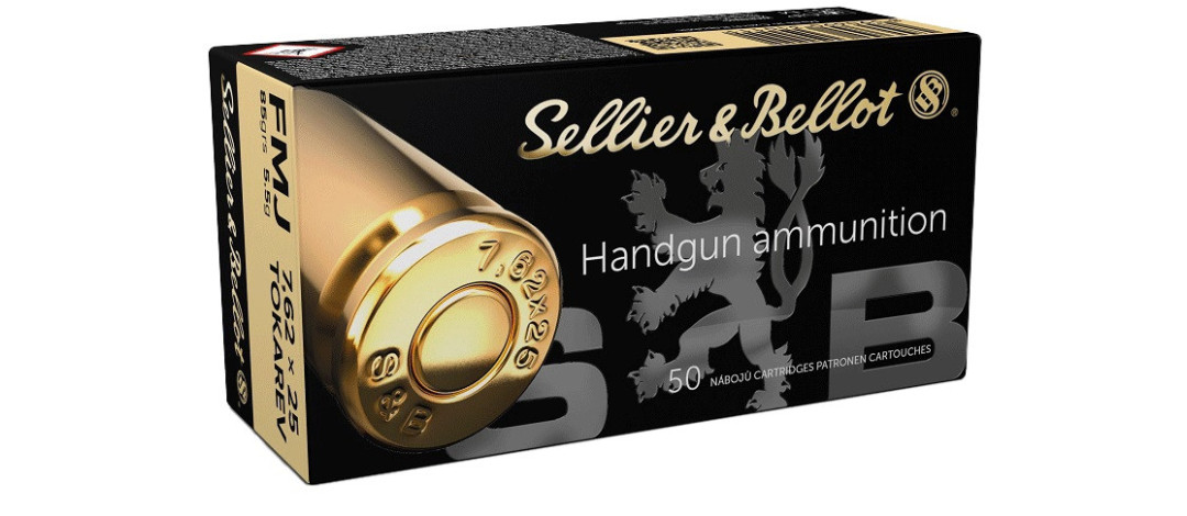 BOITE DE 50 CARTOUCHES SELLIER BELLOT CAL. 7.62x25 TOKAREV FMJ 85GRS - CATEGORIE B