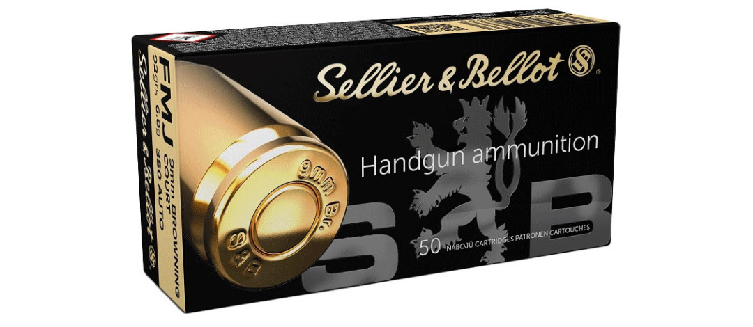 BOITE DE 50 CARTOUCHES SELLIER BELLOT CAL. 9 BROWNING COURT / 380 AUTO FMJ 92GRS - CATEGORIE B