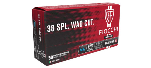 BOITE DE 50 CARTOUCHES FIOCCHI CAL.38 SPECIAL WAD CUTTER 148GRS - CATEGORIE B