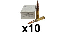 LOT DE 10 BOITES DE 15 CARTOUCHES DE SURPLUS YOUGOSLAVES CAL.8x57JS FMJ 198GRS