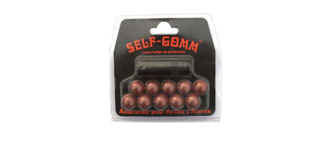 ADAPTATEUR POUR ARME D'ALARME FILETAGE M9x100 + 10 PROJECTILES SELF GOMM