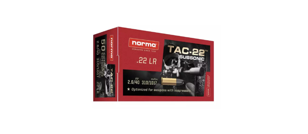 BOITE DE 50 CARTOUCHES NORMA TAC-22 SUBSONIC CAL.22LR HP 40GR