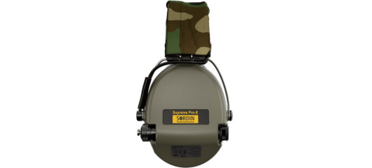 CASQUE ANTI BRUIT ELECTRONIQUE SORDIN SUPREME PRO-X VERT BANDEAU CAMO COUSSINS PVC