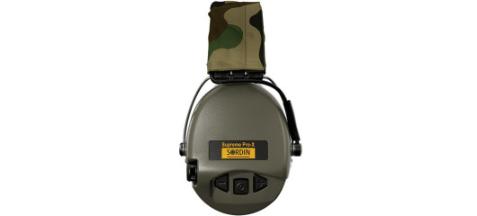 CASQUE ANTI BRUIT ELECTRONIQUE SORDIN SUPREME PRO-X LED VERT BANDEAU CAMO COUSSINS GEL