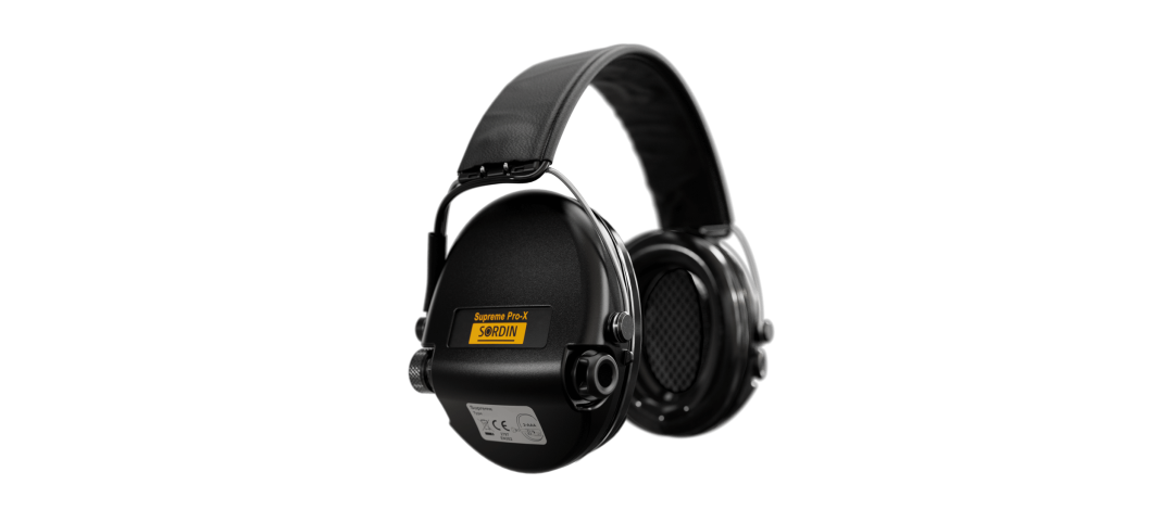 CASQUE ANTI BRUIT ELECTRONIQUE SORDIN SUPREME PRO-X LED NOIR BANDEAU CUIR COUSSINS GEL