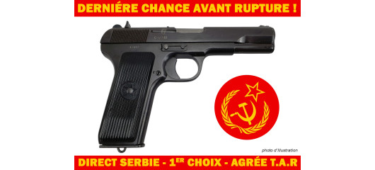 DERNIERE CHANCE ! PISTOLET ZASTAVA M57-TT33 CAL.7.62 TOKAREV AGRÉE TAR - PREMIER CHOIX