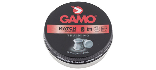 BOITE DE 500 BALLES A AIR PLOMBS GAMO TÊTE PLATE CAL.4.5 MATCH CLASSIC TRAINING