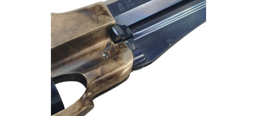 OFFRE UBERTI ! REVOLVER UBERTI 1858 NEW ARMY BLUE CHARCOAL CAL.44 POUDRE NOIRE CANON 8"