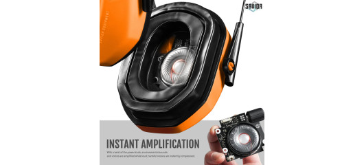 CASQUE ANTI-BRUIT ELECTRONIQUE SAVIOR APOLLO ORANGE