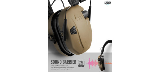 CASQUE ANTI-BRUIT ELECTRONIQUE SAVIOR APOLLO FLAT DARK EARTH / TAN