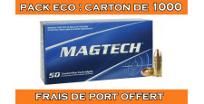 OFFRE ECO - CARTON DE 1000 CARTOUCHES MAGTECH CAL.9x19 / 9 PARABELLUM / 9 LUGER FMJ 124GRS - CATEGORIE B