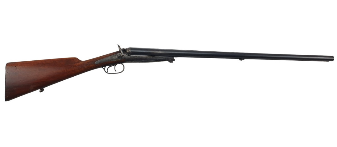 FOIRE OCCASION - FUSIL JUXTAPOSE HUSQVARNA A CHIENS EXTERIEURS CAL.12/65  - BEL ETAT
