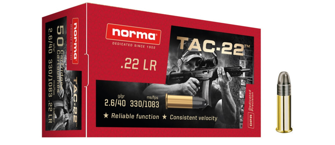BOITE DE 50 CARTOUCHES NORMA TAC-22 CAL.22LR RN 40GR
