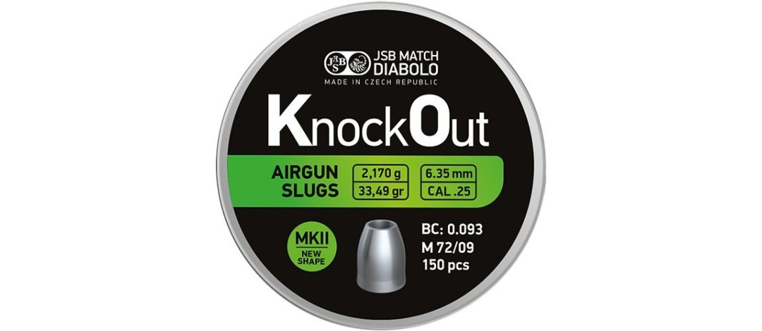 BOITE DE 150 PLOMBS JSB SLUGS MKII KNOCKOUT CAL.25 / 6.35mm - 33.49Gr