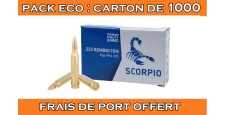 OFFRE ECO - CARTON DE 1000 CARTOUCHES STV CAL.223REM FMJ 55GRS - CATEGORIE B
