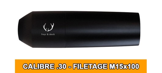 MODERATEUR DE SON FREYR&DEVIK 196 CAL.30 (30-06 / 308 / 7x64...) FILETAGE M15x100