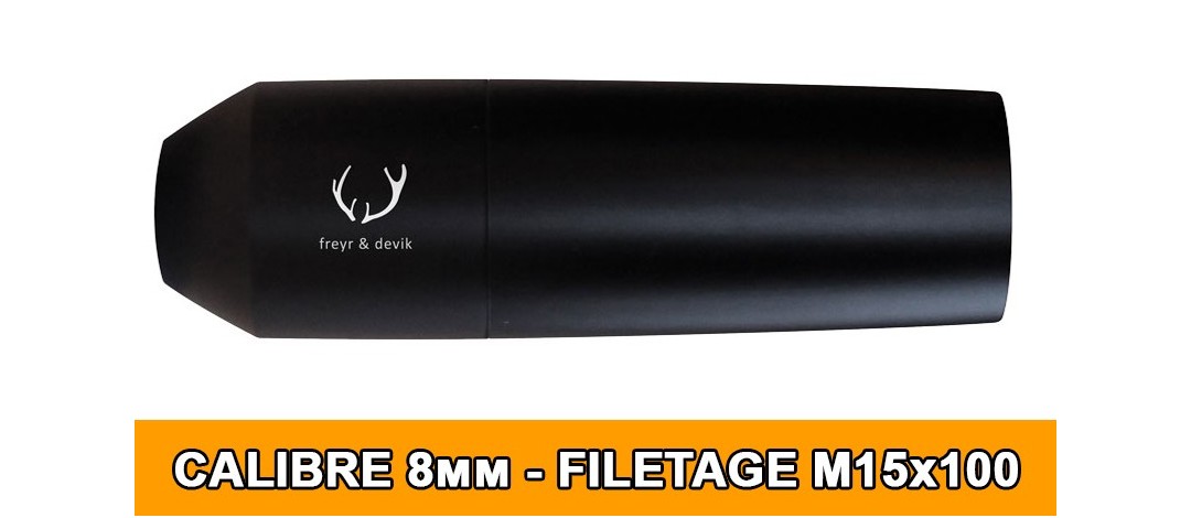MODERATEUR DE SON FREYR&DEVIK 196 CAL.8MM (8x57/.308) FILETAGE M15x100