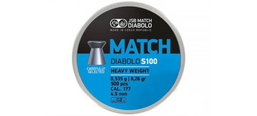 BOITE DE 500 DIABOLO MATCH BLUE HEAVY TETE PLATE JSB CAL.4.5 - 8.26gr