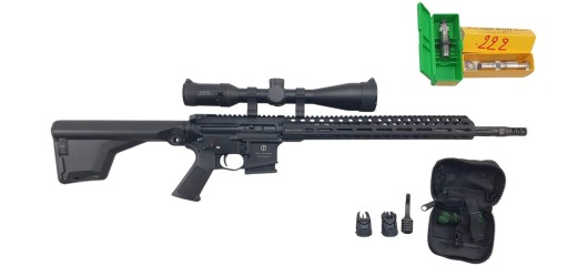 OCCASION - CARABINE LINEAIRE SCHMEISSER AP15 CAL.222REM + LUNETTE GPO SPECTRA 4-16x50 + ACCESSOIRES