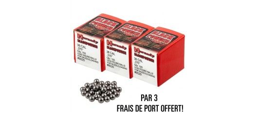 OP ACC - LOT DE 300 BALLES RONDES CAL.36 - .375 POUDRE NOIRE
