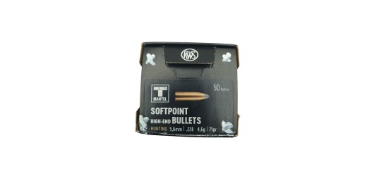 DESTO AMMO - BOITE DE 50 BALLES RWS 5.6mm (.228) 4.6g.71gr TS TEILMANTEL
