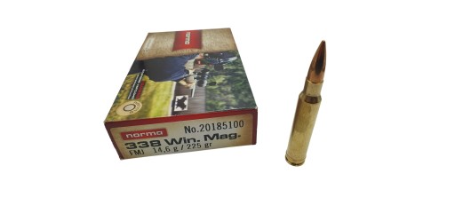 DESTO AMMO - BOITE DE 12 MUNITIONS NORMA JAKTMATCH 338 WIN MAG 225GR FMJ