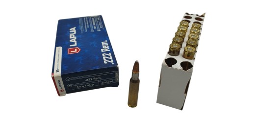 DESTO AMMO - BOITE DE 11 MUNITIONS LAPUA CAL.222REM SOFT POINT 55GR