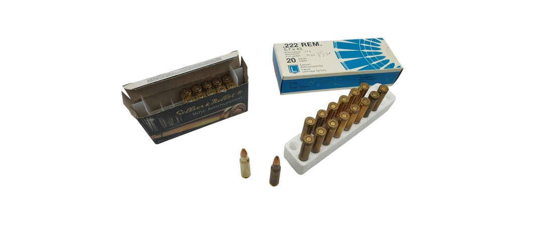 DESTO AMMO - LOT DE 26 CARTOUCHES LAPUA - SELLIER CAL.222REM