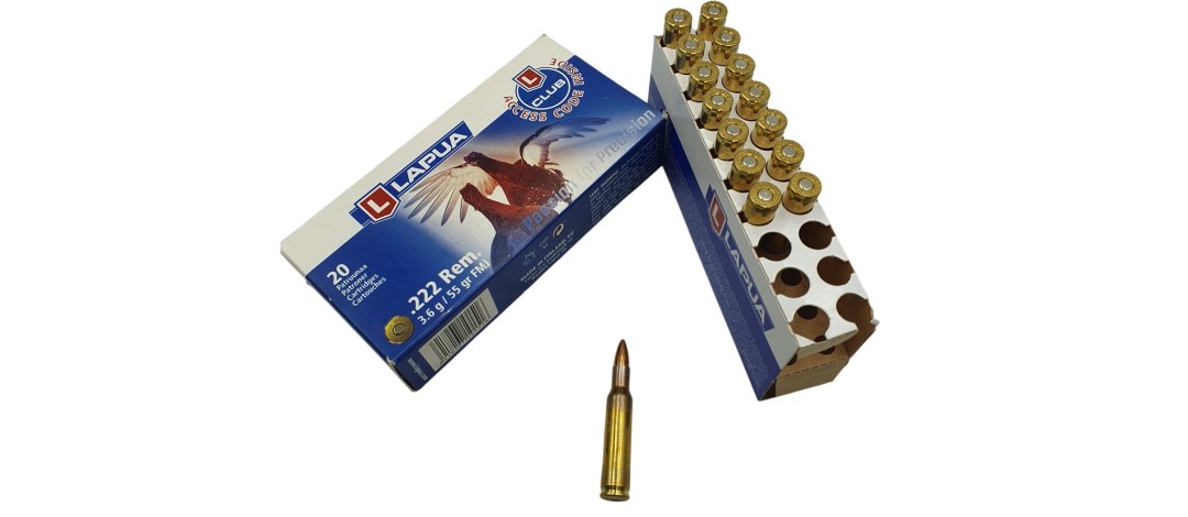 DESTO AMMO - BOITE DE 15 MUNITINONS LAPUA 222REM FMJ 55GR