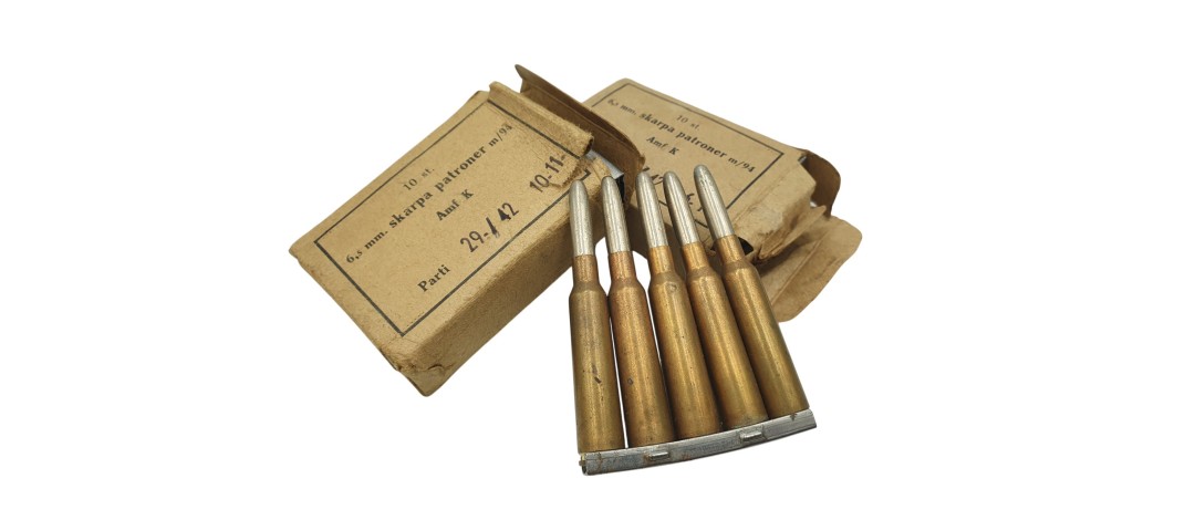 DESTO AMMO - LOT DE 25 MUNITIONS SURPLUS MILITAIRE 6.5x55SE AVEC CLIP