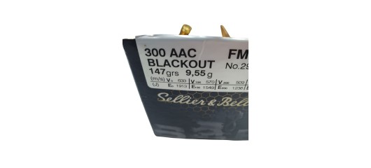 DESTO AMMO - BOITE DE 39 CARTOUCHES SELLIER-BELLOT CAL.300BLACKOUT 147GRS FMJ