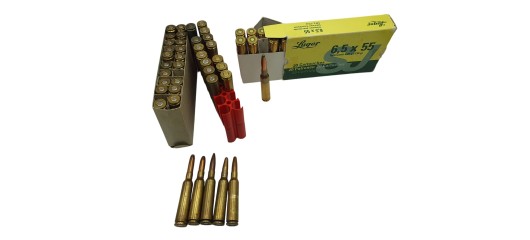 DESTO AMMO - LOT DE 58 MUNITIONS LUGER-NORMA-LAPUA CAL.6.5X55SE DIVERS OGIVES