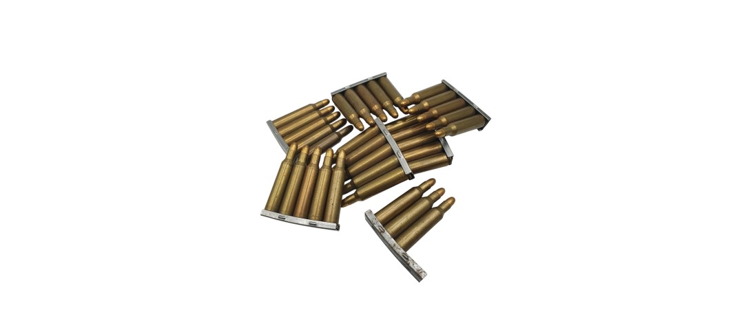 DESTO AMMO - LOT DE 33 CARTOUCHES MILITAIRE SPECIAL TIR REDUIT CAL.6.5x55SE AVEC CLIP