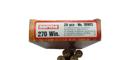 DESTO AMMO - BOITE DE 20 MUNITIONS NORMA CAL.270WIN SEMI BLINDÉ 150GRS