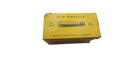 DESTO AMMO - LOT DE 19 CARTOUCHES DE COLLECTION WINCHESTER 25-20WCF AVEC BOITE D'ORIGINE