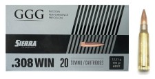 BOITE DE 20 CARTOUCHES GGG CAL.308WIN HPBT SIERRA MATCHKING 190GR