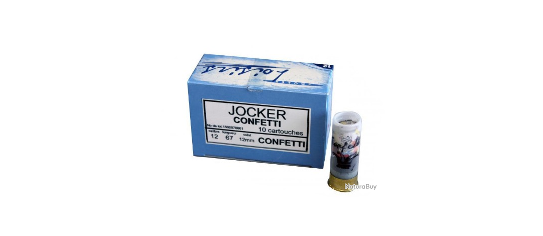 BOITE DE 10 CARTOUCHES A CONFETTI JOCKER CAL.12/67