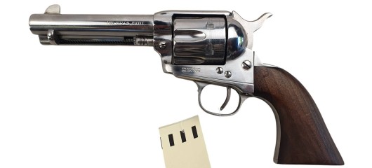 OCCASION - REVOLVER UBERTI 1873 SAA NICKELE CAL.45 LONG COLT CANON 4"3/4
