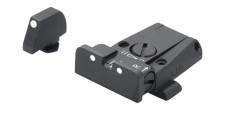 HAUSSE REGLABLE ET GUIDON A POINTS BLANC LPA SPR POUR GLOCK 17 A 48 - Gen. 3-4-5