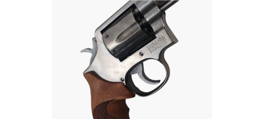 OCCASION - REVOLVER SMITH&WESSON MOD.64-3 INOX CAL.38SP CANON 4" PLAQUETTES ERGONOMIQUES BOIS