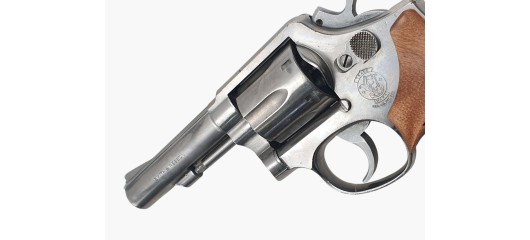 OCCASION - REVOLVER SMITH&WESSON MOD.64-3 INOX CAL.38SP CANON 4" PLAQUETTES ERGONOMIQUES BOIS