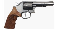 OCCASION - REVOLVER SMITH&WESSON MOD.64-3 INOX CAL.38SP CANON 4" PLAQUETTES ERGONOMIQUES BOIS
